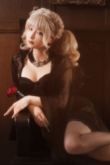 Coser@蠢沫沫 Chunmomo - 黑红纱裙 31