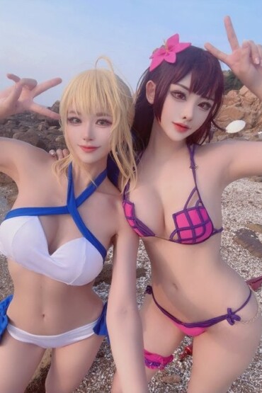 Nari 나리땽 (@नरीद्द्यांग) & 야살 / Yasal (@यासल_170) - Artoria Pendragon (Archer) & Scathach (Assin) Nari 나리땽 & 야살 / Yasal - アルトリア・ペンドラゴン & スカサハ