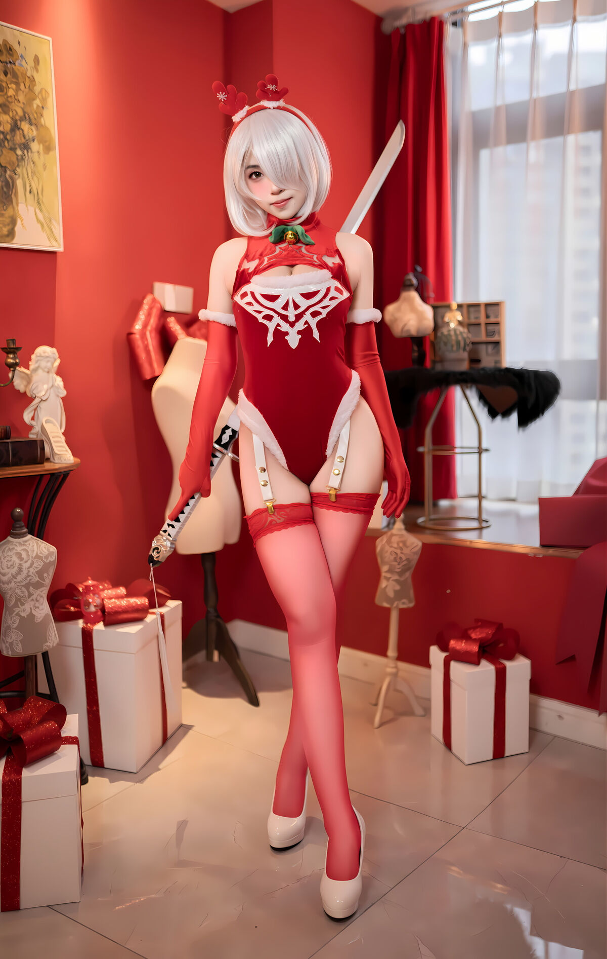 Coser@Bangni Bonnie - Christmas Neil Red Dress Sister Part01 (67P) Coser@Bangni Bonnie - Christmas Neil Red Dress Sister Part01 (67P)