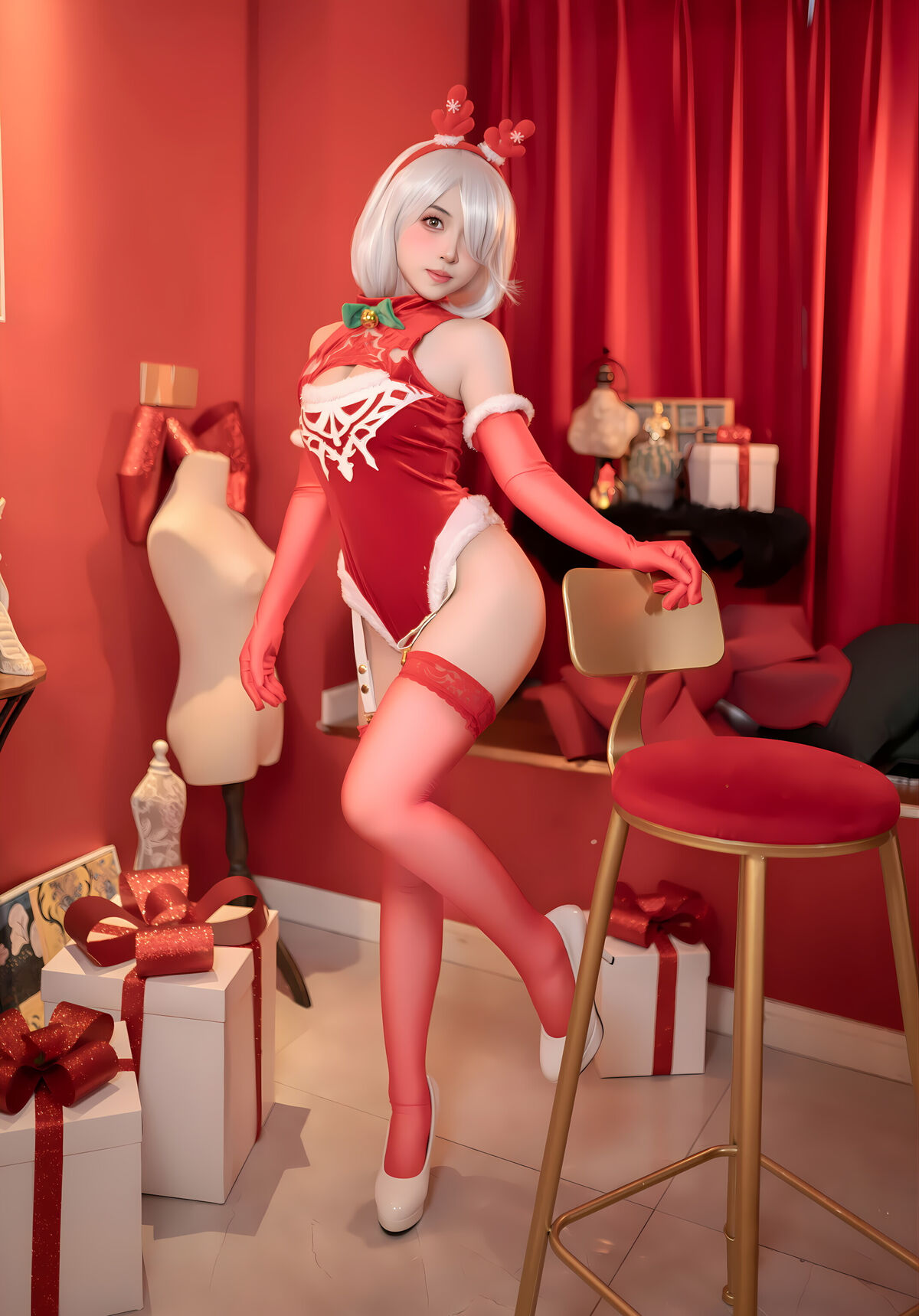 Coser@Bangni Bonnie - Christmas Neil Red Dress Sister Part01 (67P) Coser@Bangni Bonnie - Christmas Neil Red Dress Sister Part01 (67P)