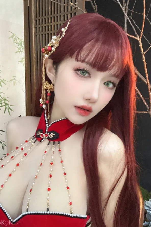 Coser@Shika Fawn: New Year's Red Cheongsam (30 photos) 7 Coser@Shika Fawn: New Year