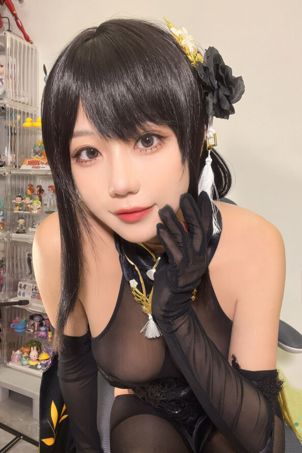 Coser@ Wuyingmeow Meow Ghost - Zhenhai Black Qipao Part01 (67P - 4V) 5 Coser@ Wuyingmeow Meow Ghost - Zhenhai Black Qipao Part01 (67P - 4V)