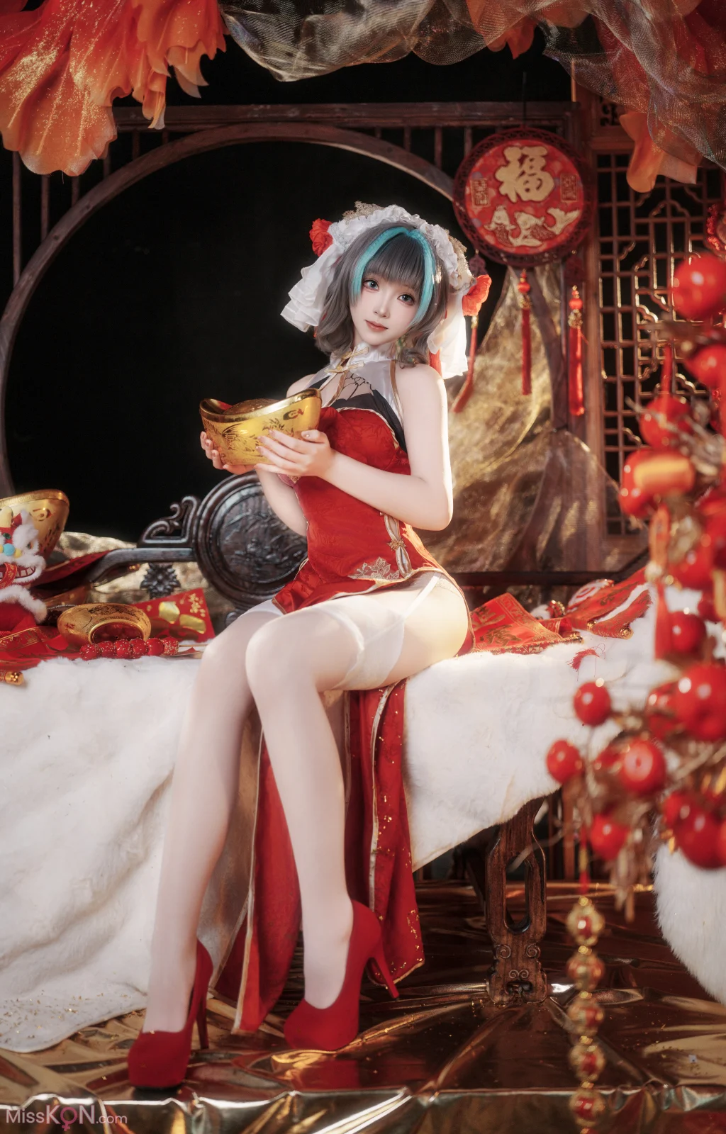 Coser@Bangni Bonnie: Azur Lane Cheshire New Year Cheongsam (81 photos + 8 videos) Coser@Bangni Bonnie: Azur Lane Cheshire New Year Cheongsam (81 photos + 8 videos)