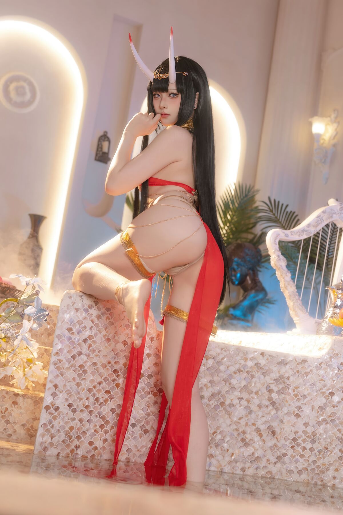 Coser@ Yuyu - Azur Lane Noshiro Red Veil Bath Shadow (81P) Coser@ Yuyu - Azur Lane Noshiro Red Veil Bath Shadow (81P)