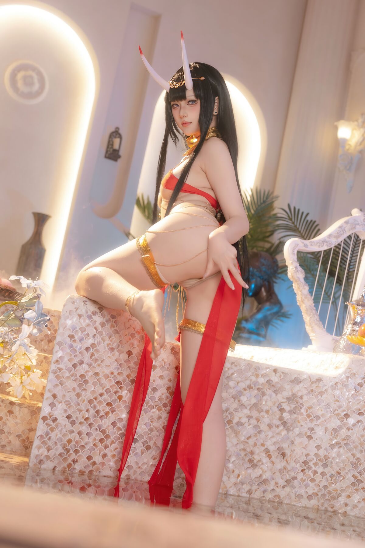 Coser@ Yuyu - Azur Lane Noshiro Red Veil Bath Shadow (81P) Coser@ Yuyu - Azur Lane Noshiro Red Veil Bath Shadow (81P)