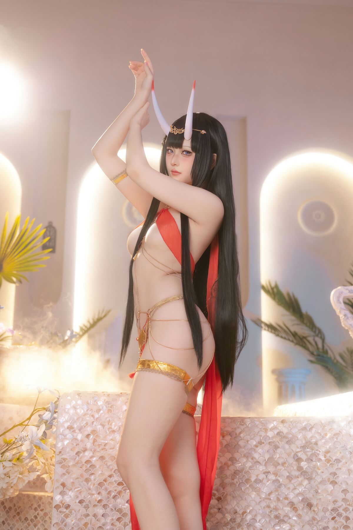 Coser@ Yuyu - Azur Lane Noshiro Red Veil Bath Shadow (81P) Coser@ Yuyu - Azur Lane Noshiro Red Veil Bath Shadow (81P)