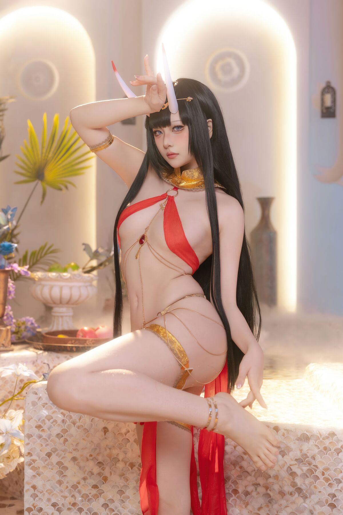 Coser@ Yuyu - Azur Lane Noshiro Red Veil Bath Shadow (81P) Coser@ Yuyu - Azur Lane Noshiro Red Veil Bath Shadow (81P)